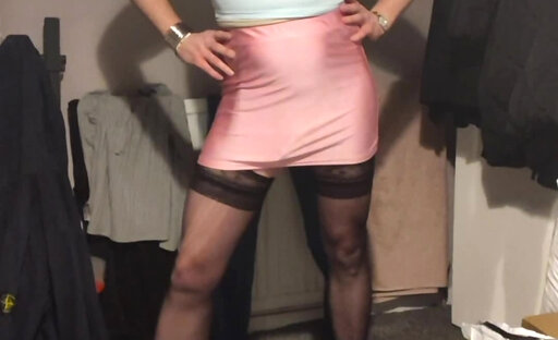 Pink skirt bulge