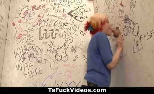 Aubrey Kate, the trans tease, took a deep dive through a gloryhole before