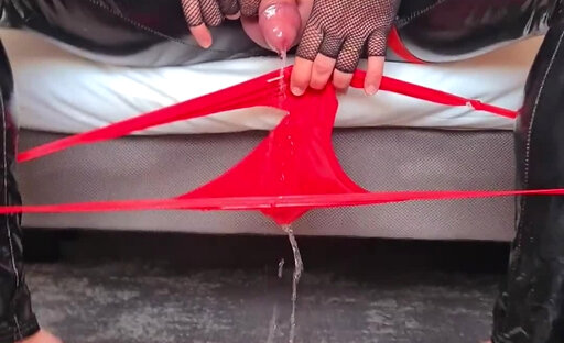 Pissing in panties and mouth