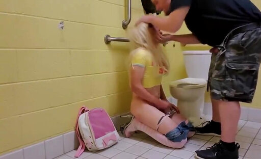 Sissy Abused in Public Bathroom