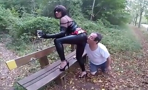 Outdoor slave humiliation