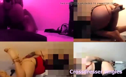 crossdresser anal dildo training faggot split screen