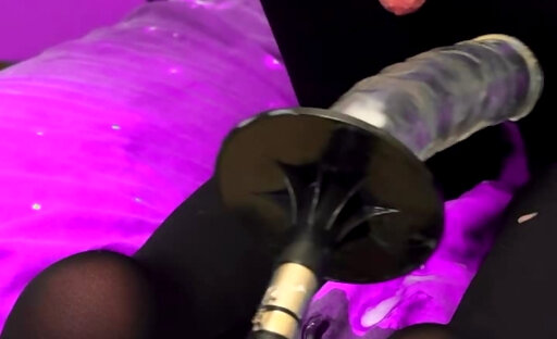 Anal fuck with huge dildo 25cm machine