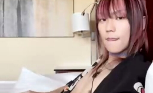 Asian cutie having fun