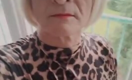 Tranny brunette  alone at home