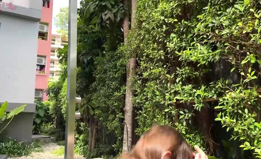 Brunette trans slut sucked and fucked a stranger in a hotel on a seaside resort