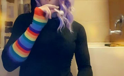 SamanthaCD31 blowing clouds in bathroom