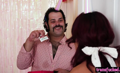 7 minutes in heaven with horny busty shemale and tranny deepthroated friend