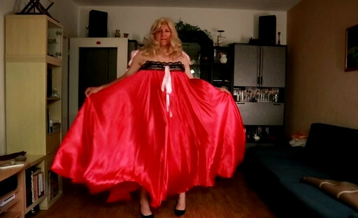Fluttering fun with my satin nightdress.