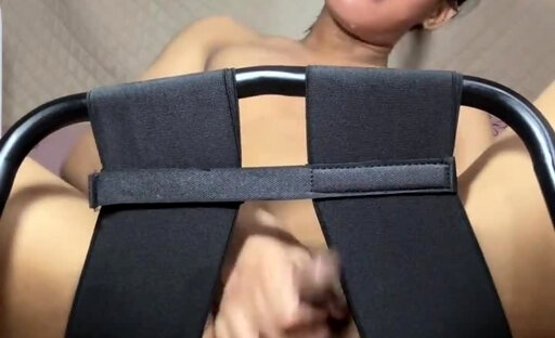 With my new sex chair and my favorite big dildo