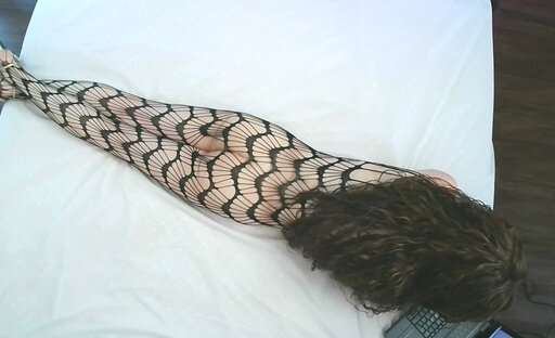 My Video 389: Mona Khan Posing For You On Bed In Fishnet