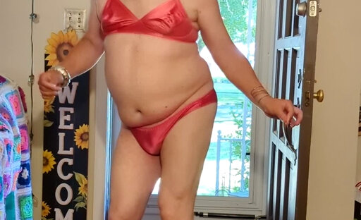 Sissy Lilee Pink Silk Panty Dance