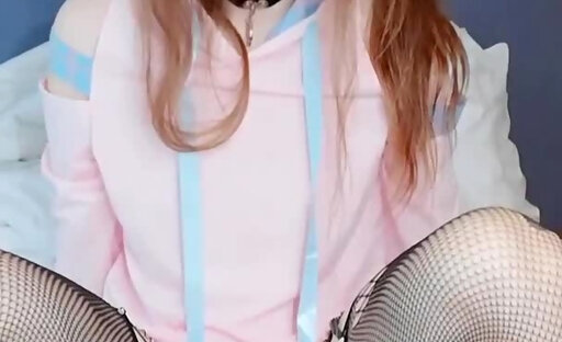 Japanese femboy white panties masters pink dildo