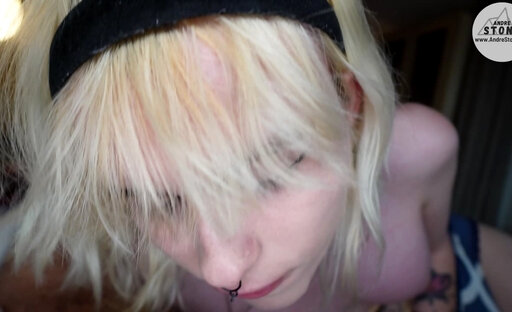 Sexy Blonde Trans Girlfriend Spite Loves Huge Cock
