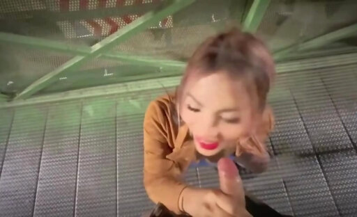Slutty tranny fucked raw in a public alley POV