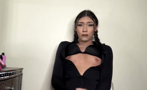 asian black underwear cum