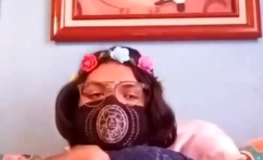 Sissy masturbates with her mom's clothes on.