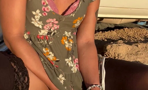 Horny slut in Sundress Cums