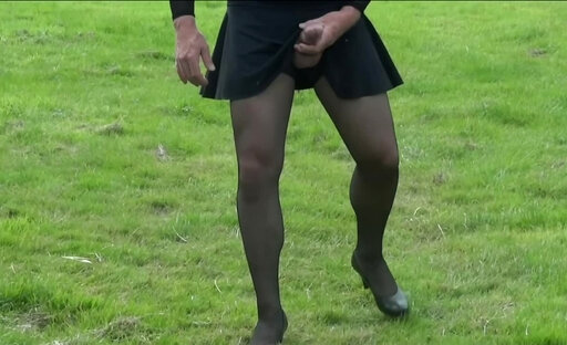 Crossdresser in the fields