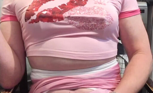 Watching porn and wanking my girl cock