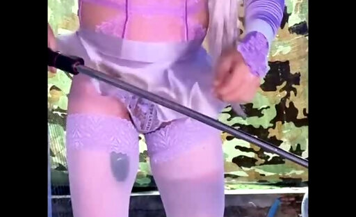 Horny Shemale with small Silicone Tits showing shes panty Ass in the Hotel