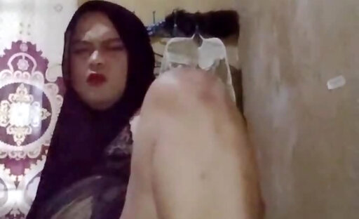 Hijab Femboy Being Fucked by Dildo