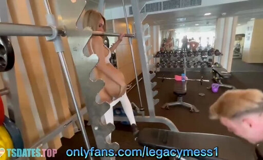 Sexy Asian Ladyboy gets fucked and fucks big dick muscle guy at the gym