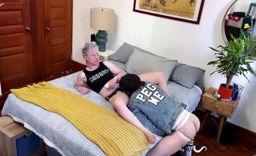 FTM Jaq Quicksilver Big Strap On Fits Perfectly Inside Tight Ass