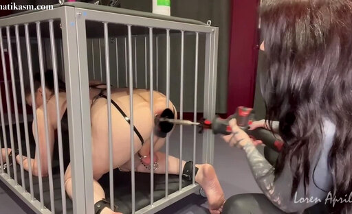 Anal Pounding in Cage