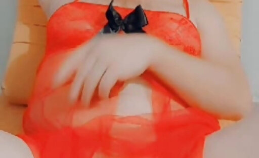 Ancelina Blonde Make Up Sissy Red Lingerie