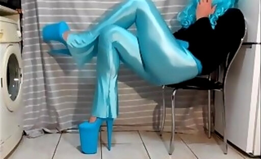 metallic fetish leggings