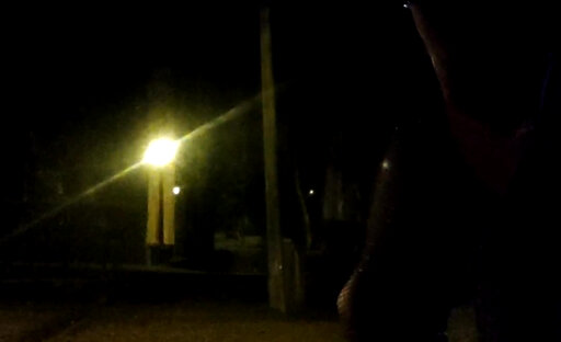 Sissy touching clitty in the park at night
