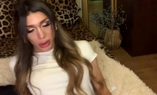 Alexandra Gold jerks off in white outfit
