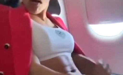 Teen risky mast and cum on plane