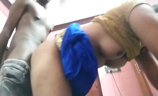 Busty Indian shemale with big melons fucked in standing doggystyle