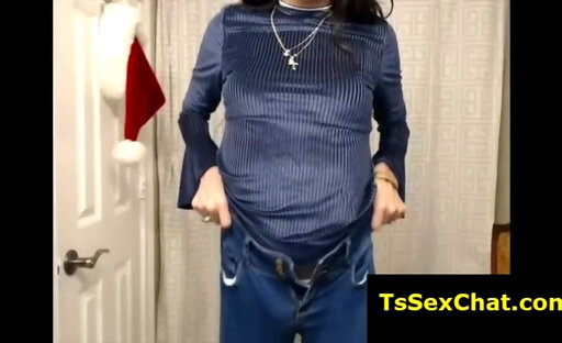 Femboy hairy thick penis jeans pants 0
