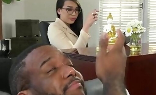 Asian shemale doctor ass licked and analed by black patient
