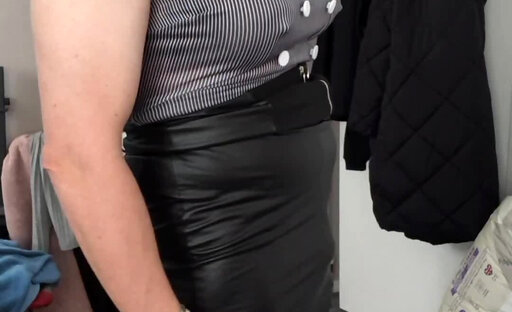 Crossdresser secretary Holly , is this outfit ok boss