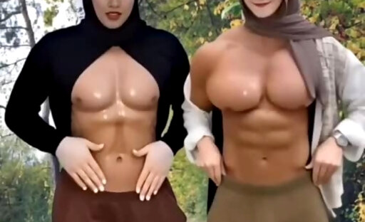 Shemale Hijab Muscle AI Cumshot