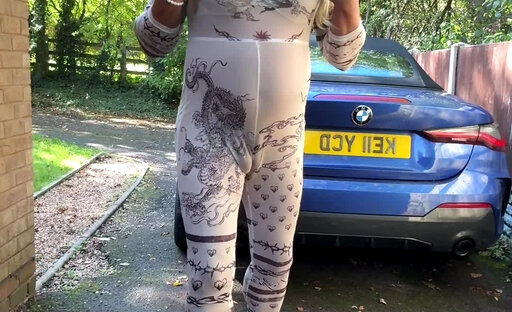 Kellycd2022 in white see thru catsuit