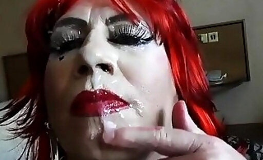 Crossdressers giving blowjobs and cum in mouth