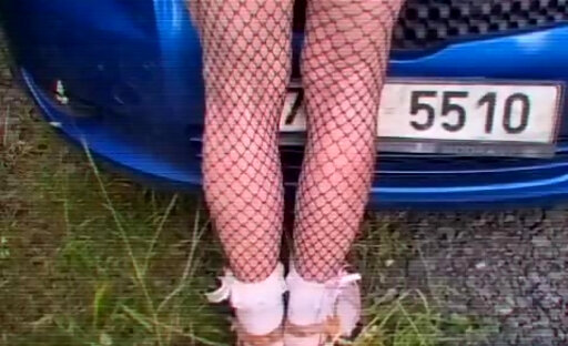 Sissy outdoor public spanking