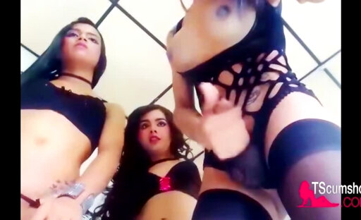 Group sex latina trannies fuck each other on webcam