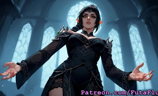 Futanari Shadowheart Masturbating and Self-Suck BG3