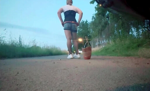 Sissy coming home from work