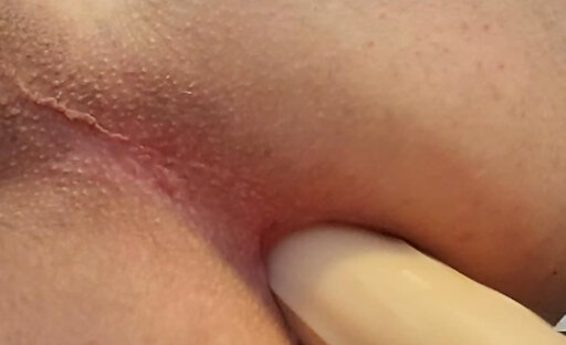 Fucking my huge dildo in red stockings