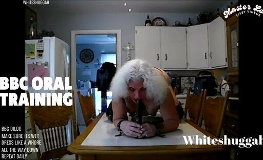 Whiteshuggahs oral dildo training