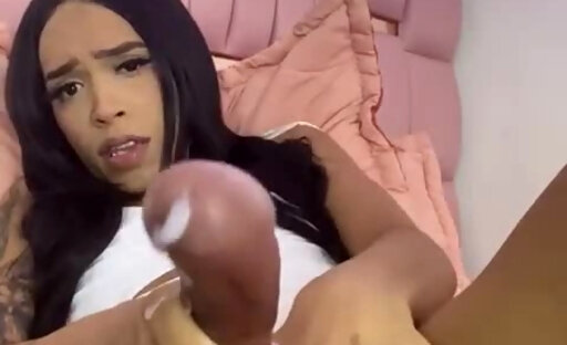 Ebony long dick cum