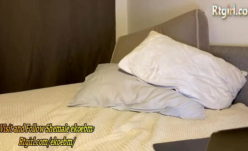 gorgeous trans sweetie with tattoos and long legs wanks and selfsucks her big thick cock