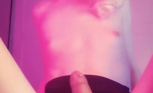 BLONDE STROKES COCK RIDES TOY AND CUM